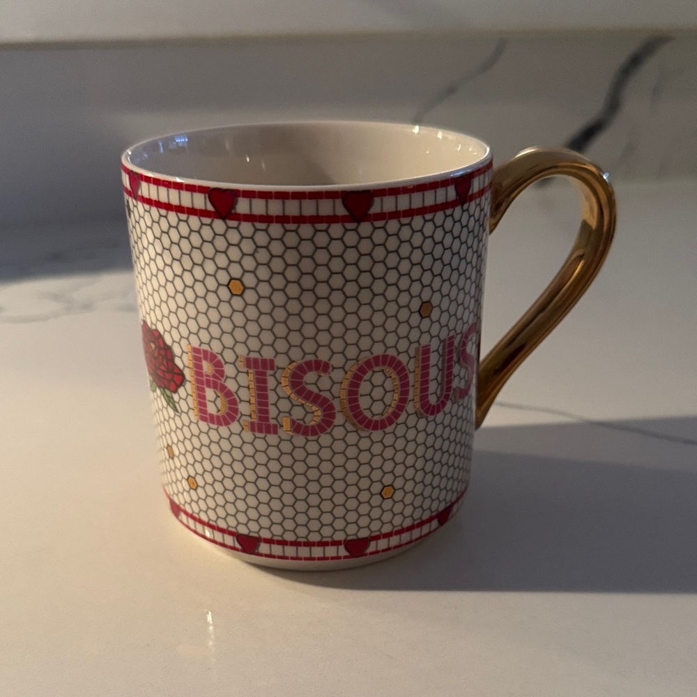 Bisous Pink & Gold Decorative Ceramic Mug